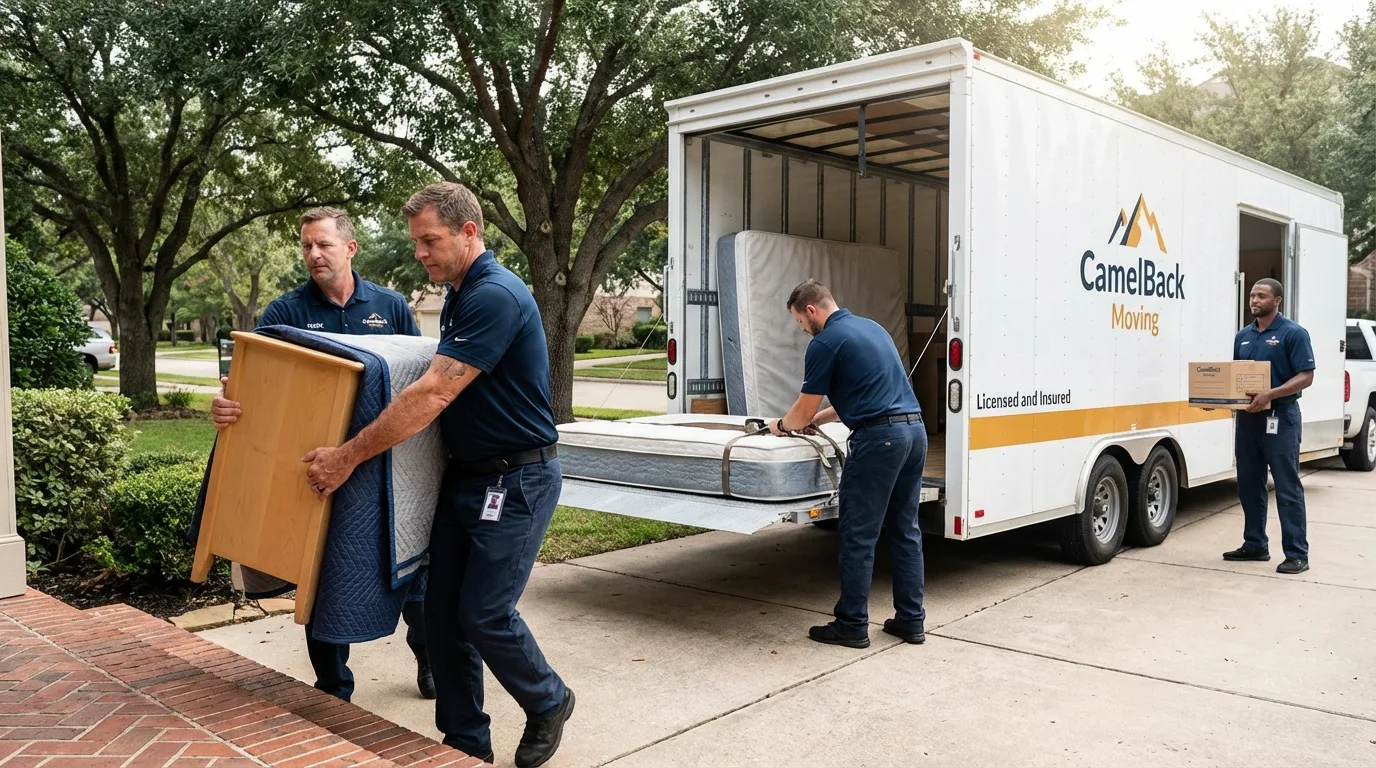 Crew loading residential truck for cross-state move from Campbellsville, KY