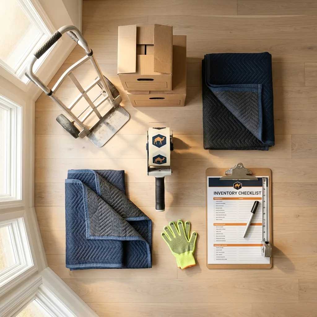 Professional moving supplies and packing materials layout for Campbellsville residential relocations